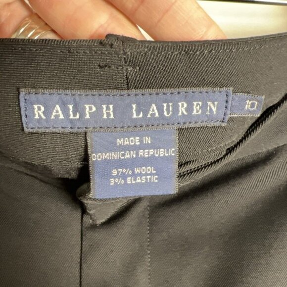 Ralph Lauren Wool Pencil Skirt Career Preppy Business Women's Size 10 Black - Picture 2 of 8
